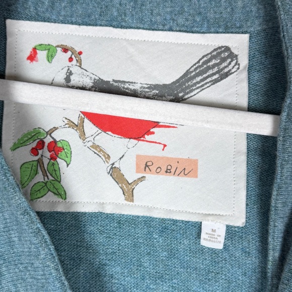 ANTHROPOLOGIE Robin Pick & Choose Twist Origami Cardigan in Teal, Size Medium - Picture 4 of 10